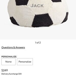 Pottery Barn Black and White Soccer Ball Plush